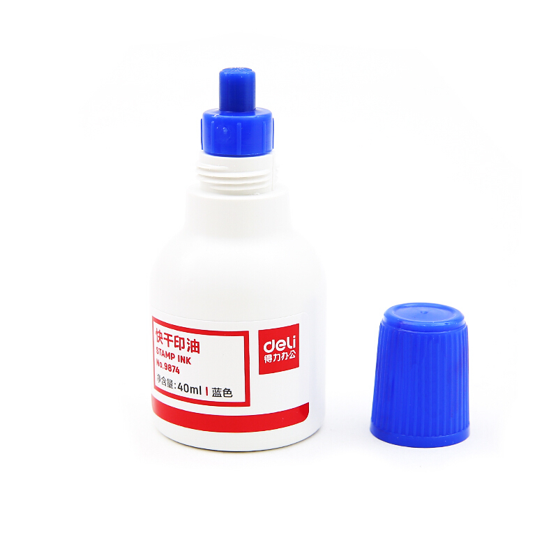 得力（deli） 9874  原子快干印油 印泥 40ml(藍色)_http://m.cuic.org.cn/img/images/C201903/1552008156331.jpg