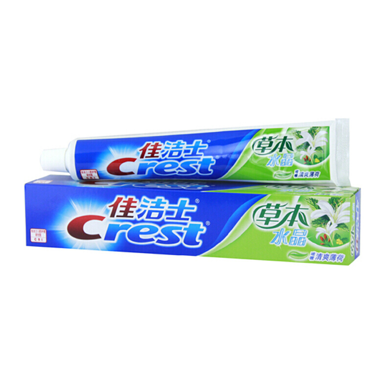 佳潔士（CREST） 草本水晶牙膏（清爽薄荷香型）90g_http://m.cuic.org.cn/img/images/C201903/1552036235088.jpg