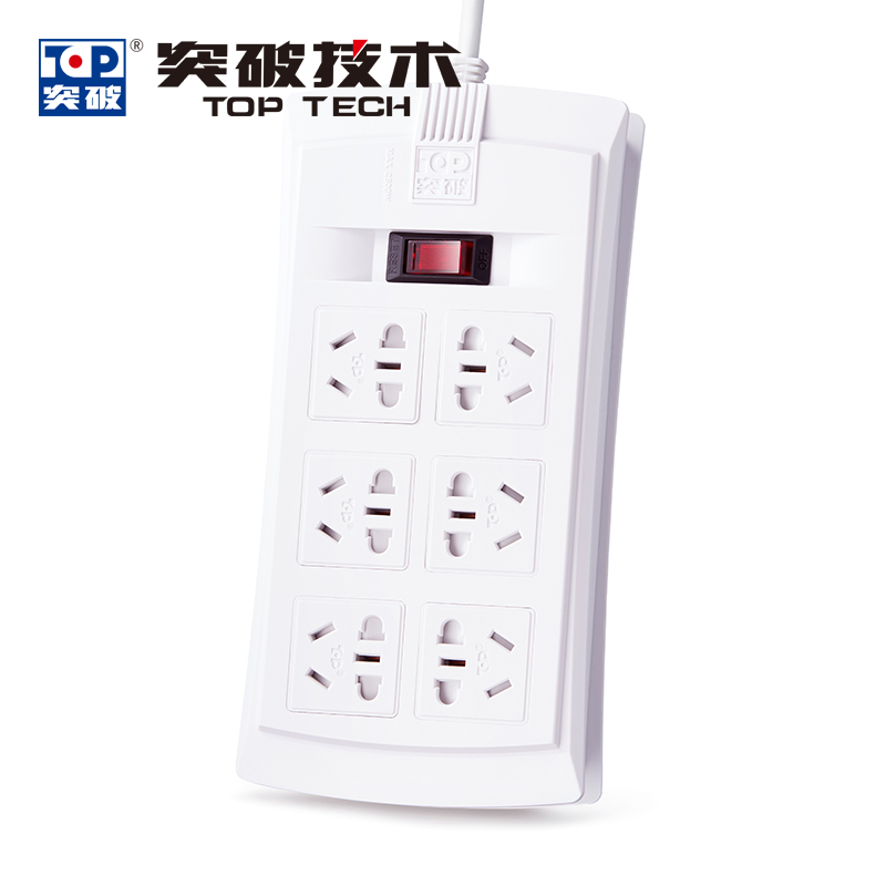 突破 D1K62(原TZ-C162)*6位總控*過載保護、保護門*新國標插座 (5米)