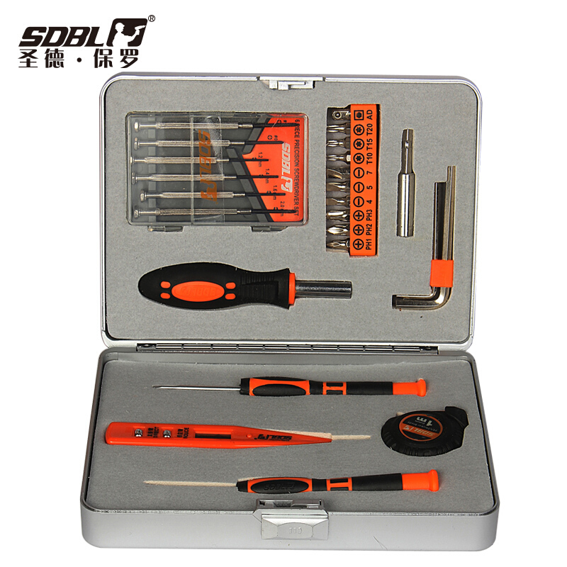 圣德保羅（SDBL） SD-021 28件套迷你工具組合 便攜五金維修工具套裝工具箱