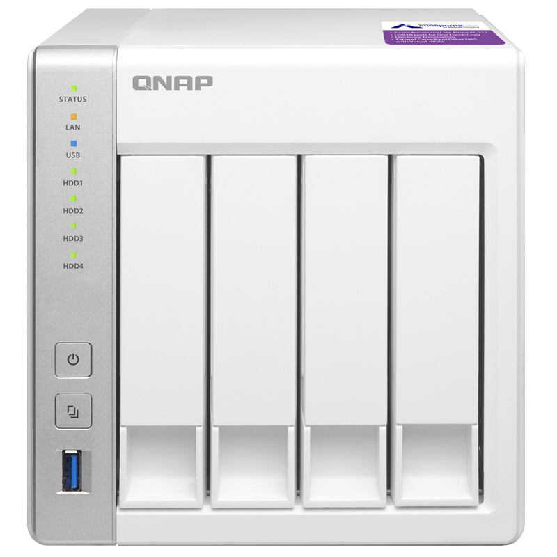 威聯通（QNAP） TS-431P 1G 內存 雙核1.7GHz處理器 2個網絡端口 4盤位NAS網絡存儲器 (無內置硬盤)