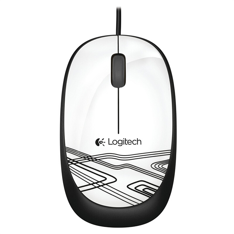 羅技（Logitech） M105 時尚多彩鼠標 左右手通用 (清新白) 