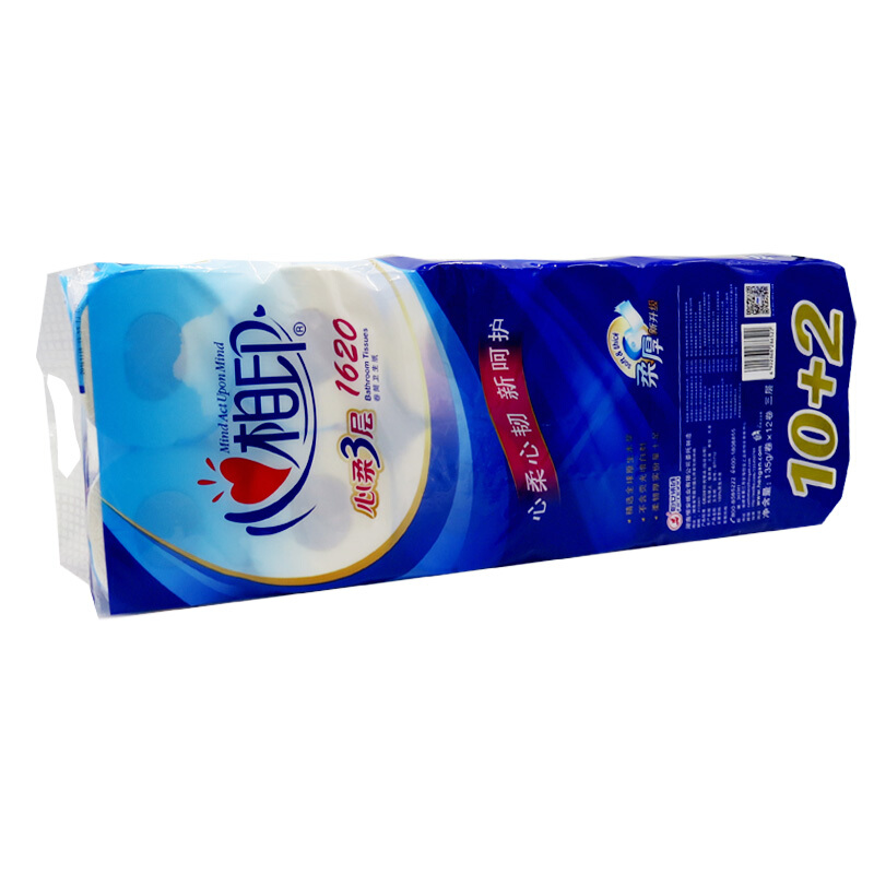 心相印（Mind Act Upon Mind） BT1712 3層卷紙衛(wèi)生紙*135g*12卷