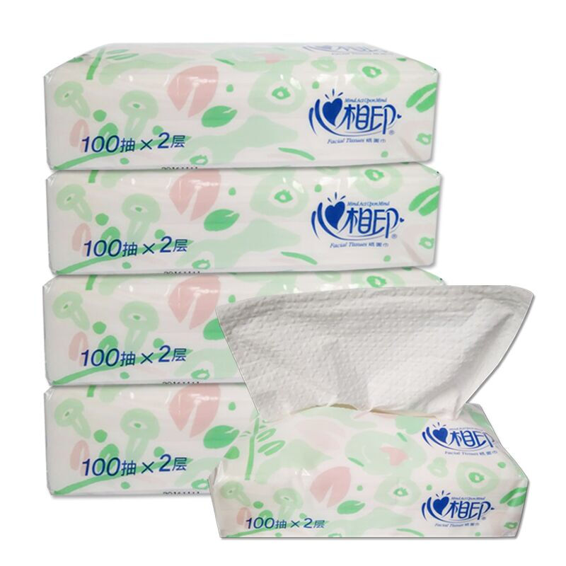 心相印（Mind Act Upon Mind） DT1100 無香抽紙面巾紙餐巾紙100抽*5包