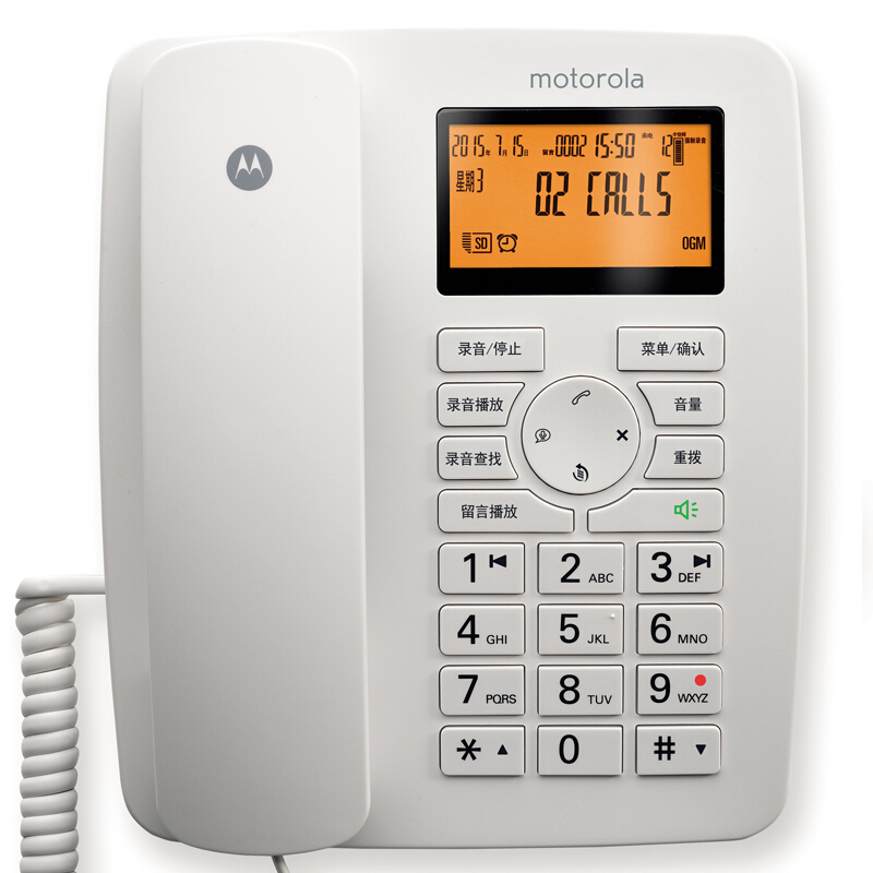 摩托羅拉（Motorola） CT111C 智能自動/手動插卡錄音電話機座機商務客服電話呼叫中心家用辦公固定座機 （白色）_http://m.cuic.org.cn/img/sp/766/82571caf-33d3-4f62-9579-e23617d9931e.jpg